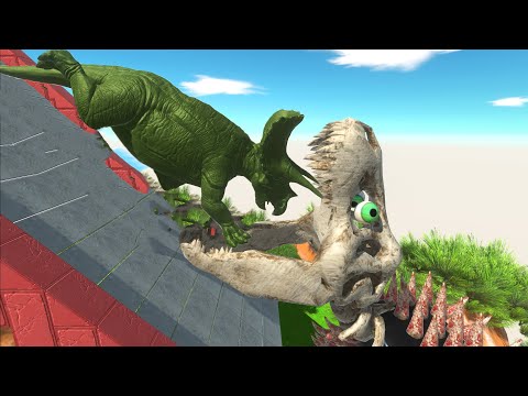 All Units Slide into Skeleton T-Rex Mouth | 🦖 Animal Revolt Battle Simulator 🦕