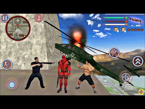 Deadpool Rope Hero Vice Town Crime Simulator #7 - Fun at Military Base - Android Gameplay