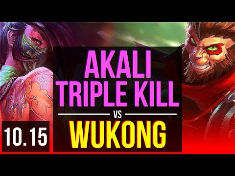 AKALI vs WUKONG (TOP) | 1.0M mastery points, Triple Kill, KDA 13/2/3 | EUW Grandmaster | v10.15