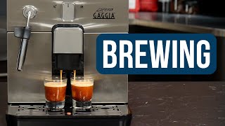 How to Use the Gaggia Brera, Drink Parameters, and Brewing