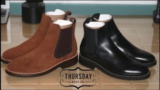 Thursday Boots Chelsea Cognac Suede - Black Leather Boots