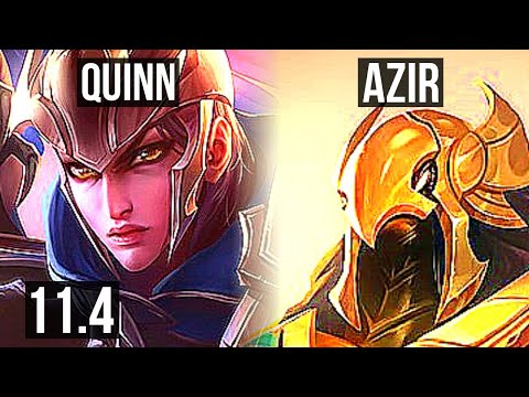QUINN vs AZIR (TOP) | Legendary, 14/3/17, 800K mastery, 300+ games | KR Diamond | v11.4