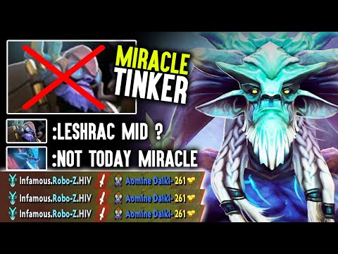 EPIC Pro Leshrac Mid DESTROY Miracle Tinker God  - NO RESPECT At All Dota 2