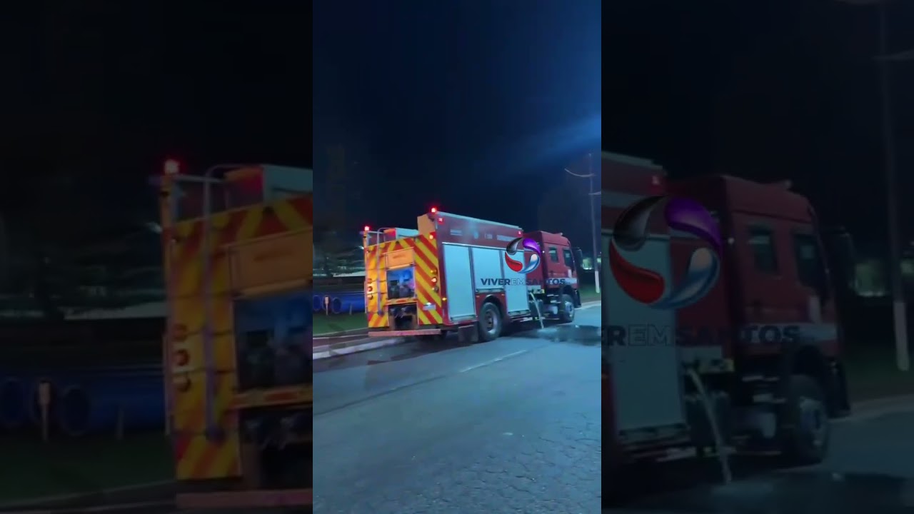 Tubulação próxima ao Instituto Neymar em Praia Grande pega fogo.