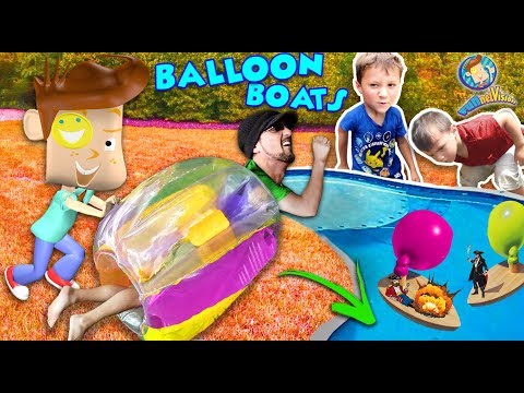 BUBBLE ROLL + INFLATABLE BALLOON BOATS! (FUNnel Vision Sumo Wrestling Bumper Fail) Video