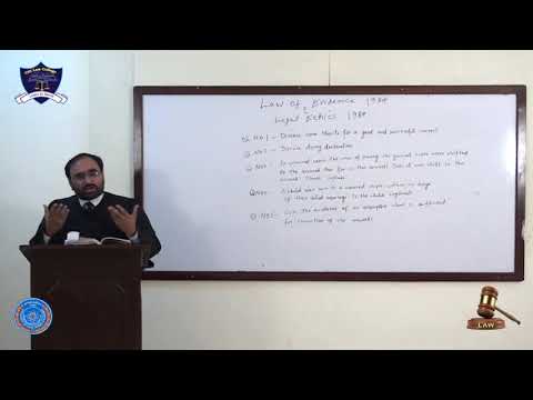 Law of Evidence and Legal Ethics LLB Part-III Lecture-5