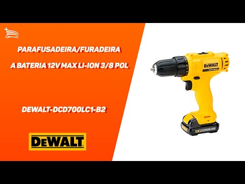 Parafusadeira Furadeira Elétrica 3/8 Pol. 12V com Bateria 1,3Ah Lí-Íon e Carregador Bivolt - Video