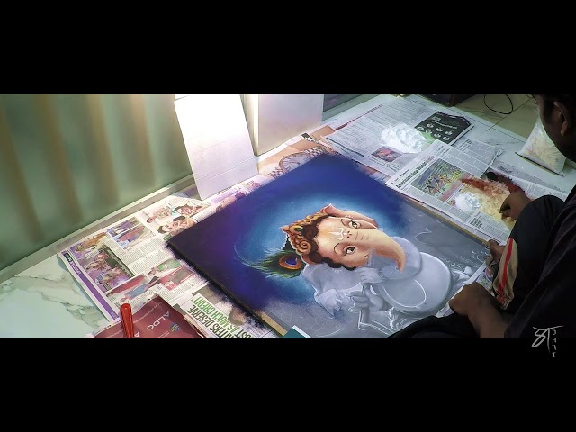 Portrait rangoli design of lord ganesh by prathmesh