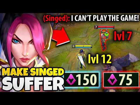 This Singed thought he could proxy vs me, but I had the perfect counter (5 LEVELS AHEAD)