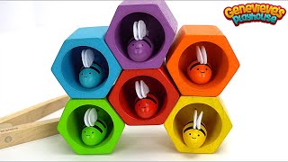 Teach Toddlers Colors and Counting with Toy Bees and Beehive!