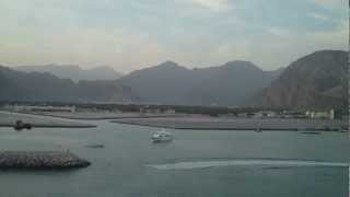 preview picture of video 'Oman Musandam Khasab Entry into the port with MSC Lirica'