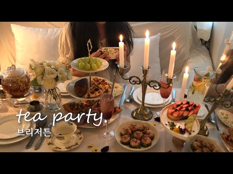 브리저튼보다가 친구 웰컴 티파티 | 홈파티 | 깜빠뉴 | 아보카도 샌드위치 | 비즈반지 | 양모펠트 | Welcome tea party. |