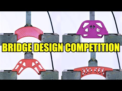 Which 3D Printed Bridge Design Can Handle The Most Force From A Hydraulic Press?