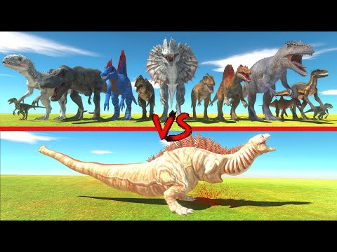 Shin Godzilla in Battle with All Carnivore Dinosaurs - Animal Revolt Battle Simulator