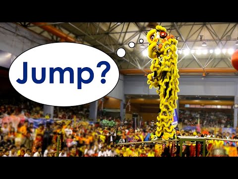 Lion on a springboard. Is it going for a swim or...?