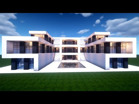 Easy Minecraft: Large Modern House Tutorial - How to Build a House in Minecraft #44