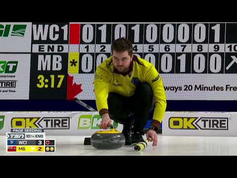 #AGITopShots - 2023 Tim Hortons Brier - Manitoba's Matt Dunstone raise double in 10th end