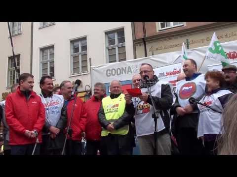 Wystąpienie NSZZP J.Partyki na wiecu w Gdańsku - Czerwone kartki dla rządu Tuska!!! 9.11.2013