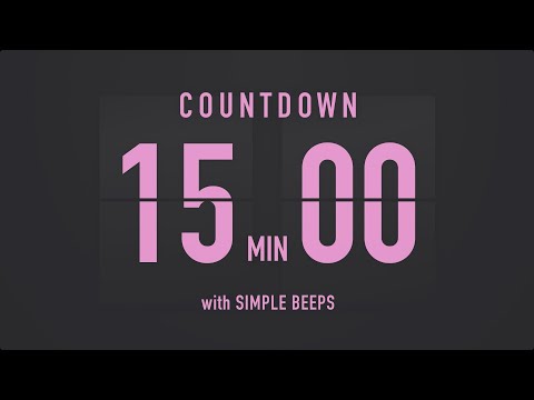 15 Minute Countdown Timer ⏳ Flip Clock with Simple Beeps 💕🖤