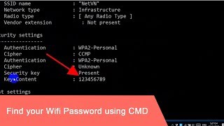 CMD : Show Wi-Fi Password | Windows 10 / 11 | NETVN