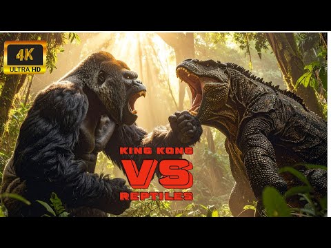 Monster War: King Kong vs Giant Reptile – Who Wins?🤩#KingKong#MonsterBattle #EpicFight #KongVsLizard