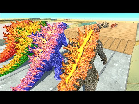 X4 GODZILLA 2021 DEATH RUN ATTACK - Animal Revolt Battle Simulator