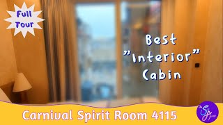 Carnival Spirit Room 4115 Tour| Interior with Window (Obstructed View)
