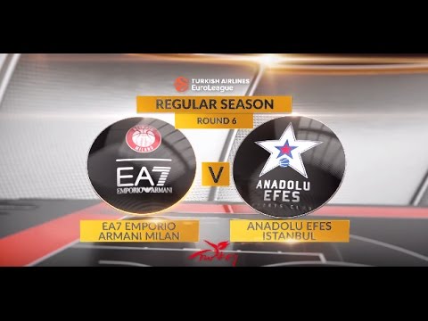 EuroLeague Highlights RS Round 6: EA7 Emporio Armani Milan 105-92 Anadolu Efes Istanbul