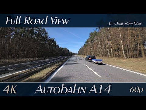 Autobahn (A14), Germany: Kreuz Schwerin - RP Plater Berg - 4K (UHD/2160p)