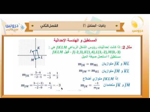 الاول الثانوي | الفصل الدراسي الثاني|الرياضيات| المستطيل(2)