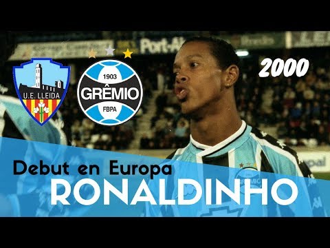 Debut de Ronaldinho en Europa con el Grêmio. UE Lleida vs Grêmio. Año 2000