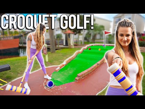 We Try Playing Mini Golf with Croquet Mallets and Balls!