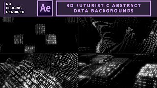 3D Futuristic Abstract Data Background Animation in AE | After Effects Tutorial | No Plugins