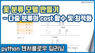 텐서플로우 딥러닝 강의 07-4 - 다중분류모델 cost 함수 및 Softmax 학습모델 정리