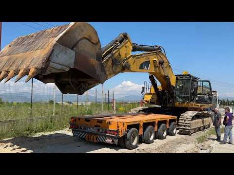 Transporting The Caterpillar 385C Excavator With Goldhofer Trailer - Fasoulas Heavy Transports - 4K