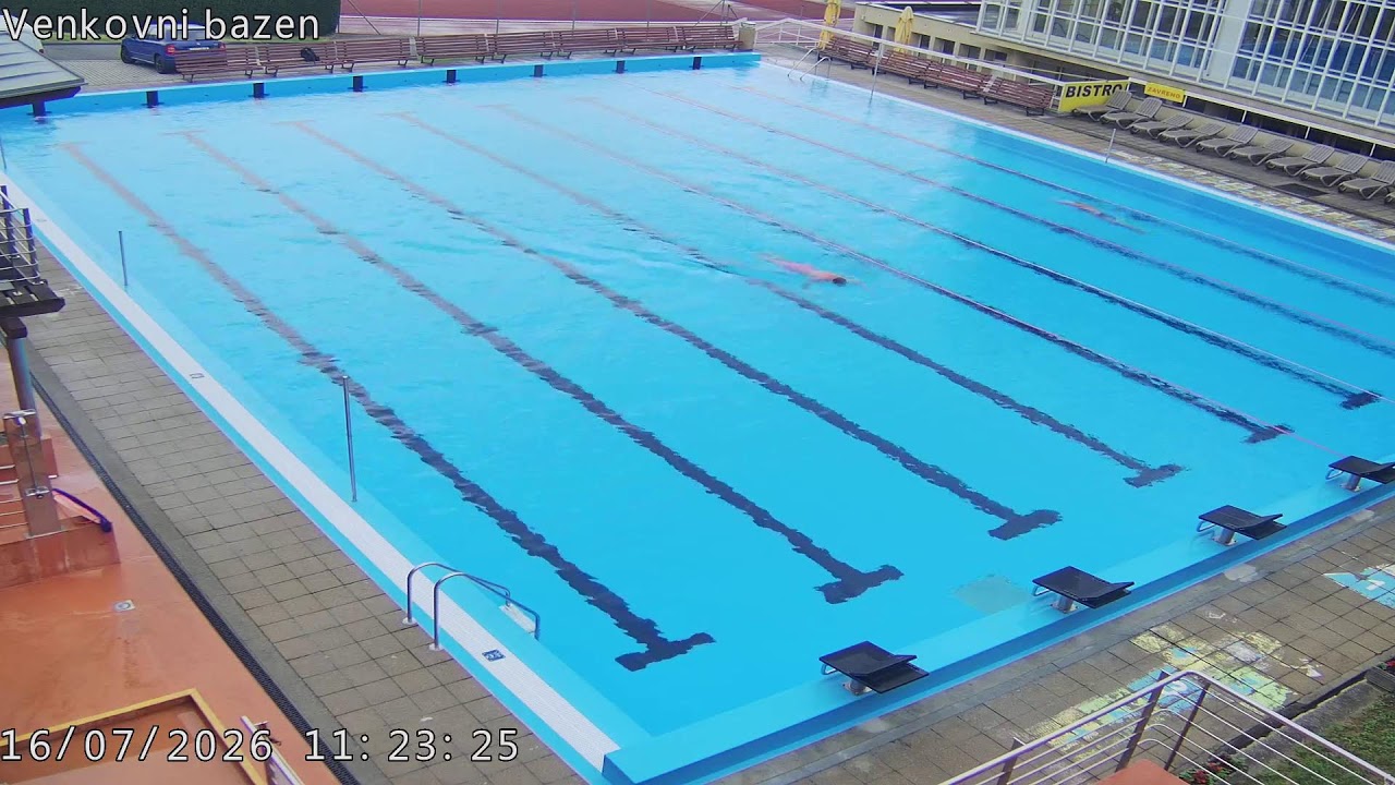 Live webcam view of Lázně Zlín Outdoor Swimming Pool