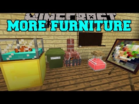 Minecraft: MORE FURNITURE! (AQUARIUM, GARBAGE CAN, OFFICE CHAIR, & MORE) Mod Showcase