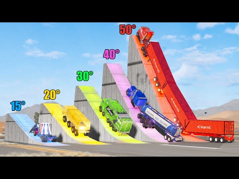 Which Ramp gives Longest Jump for Trucks? - Beamng drive