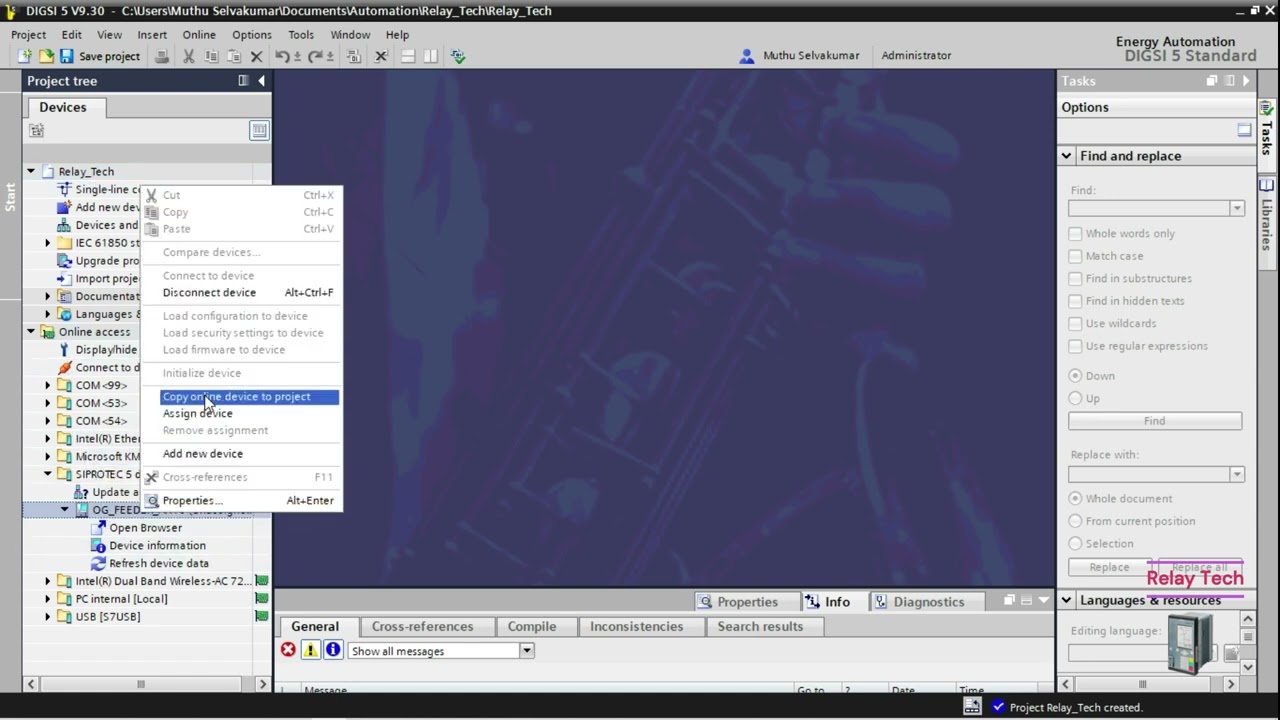 SIEMENS DIGSI 5 BASIC COMMUNICATION - RELAY TECH