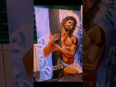 PINTURA A ÓLEO #jesussalvador #oleosobretela #jesuscristo #painting #jesus #artecristã #cristo #art