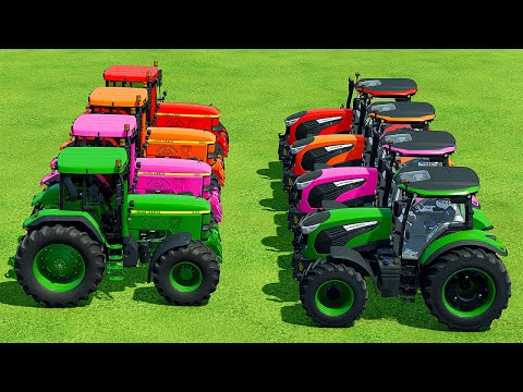 LANDINI TRACTOR vs JOHN DEERE TRACTOR PARKOUR - Farming Simulator 22