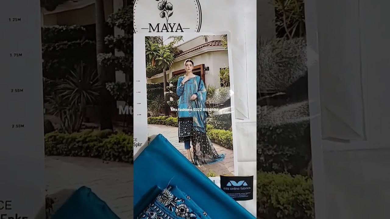 Bin ilyas Maya Embroidered 3piece On  saleDC FREE on 2&above articles WHATSAPP 0092322 8853131