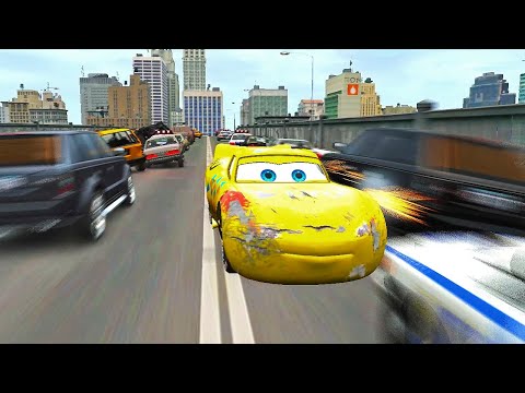 Crazy McQueen Pro Yellow Car Crashes Gameplay Ep. 1 | GTA IV Car Crashes Mod Testing