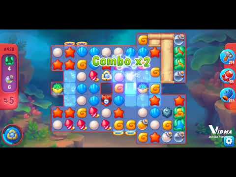 Fishdom. 8428 hard level no boosters and diamonds. 15 moves