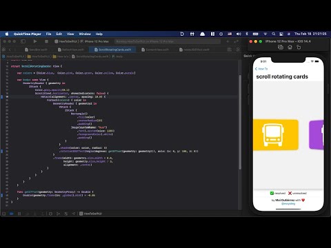 😄 SwiftUI - How to: Scroll Rotating Cards 🎂 😍  GORGEOUS!!