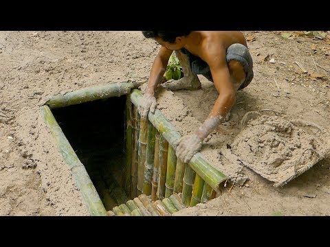 Building The Most Secret Underground Bamboo House By Ancient Skill