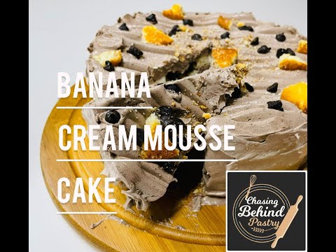 How to make Banana cream mousse cake.  #chasing behind pastry vlog-1.