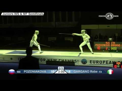 FE W S Individual Juniors NoviSad ZC 2016 Semifinal 01 podium Pozdniakova RUS vs Gargano ITA