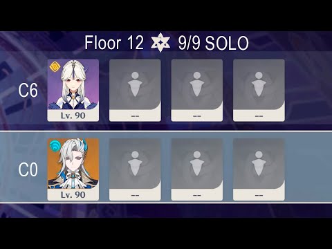 [SOLO] C6 Ningguang & C0 Neuvillette l Spiral Abyss 4.1 Floor 12 9 stars Genshin Impact