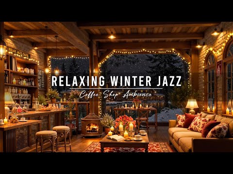 Relaxing Winter Jazz in Lakeside ⛄ Coffee Shop Ambience & Warm Jazz Instrumental Music for Studying